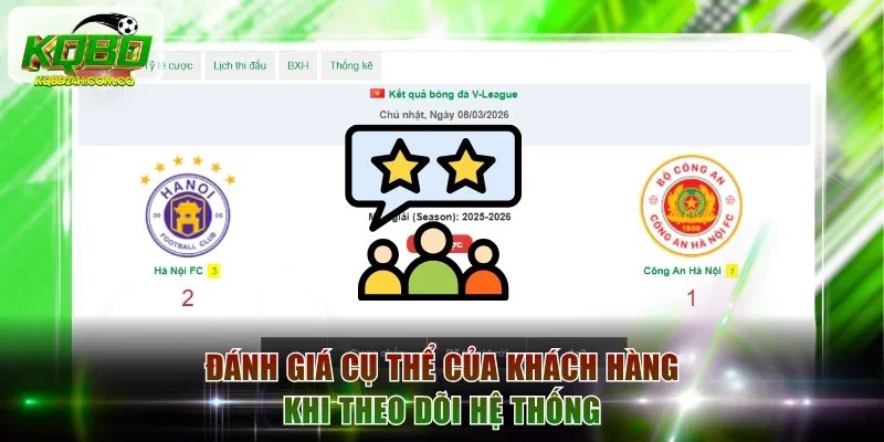 Đánh giá cụ thể của khách hàng khi theo dõi hệ thống